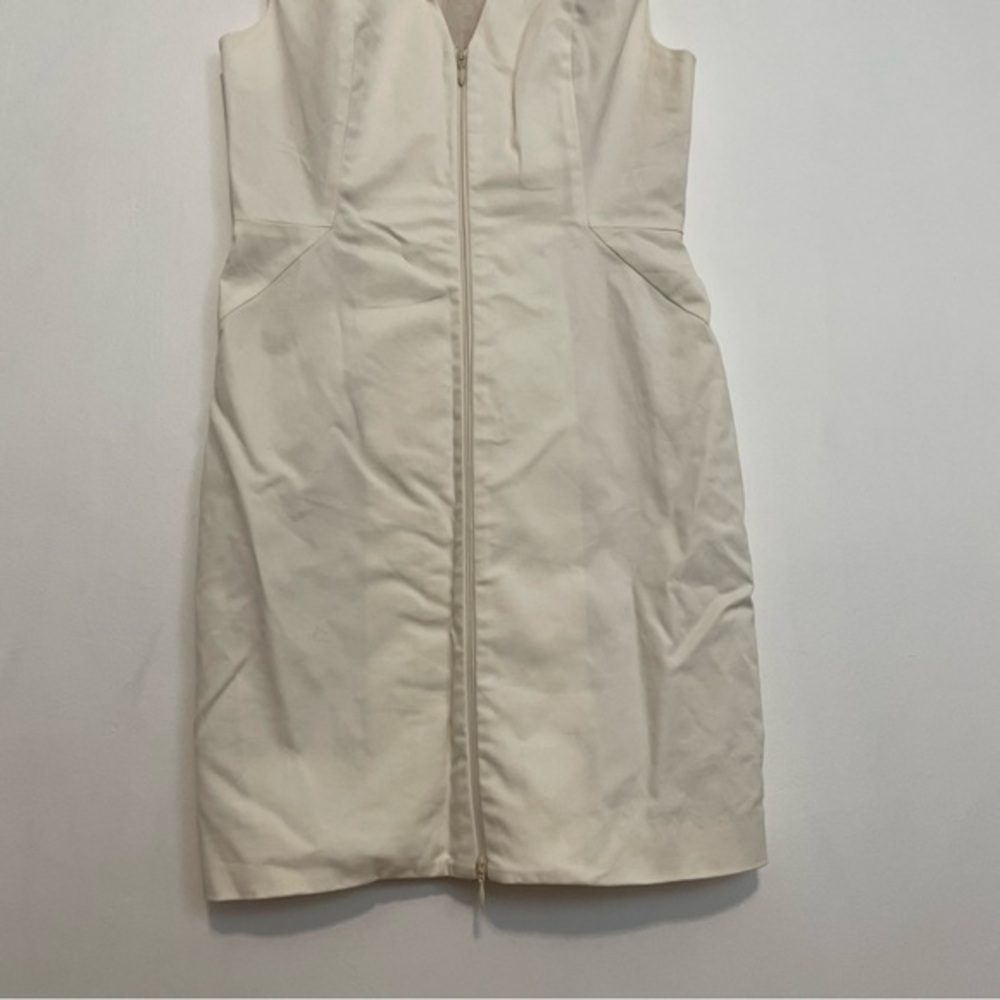 KATE SPADE Saturday Let's Make Contact V-Neck Zip Front Dress Cream Ivory Sheath - Picture 6 of 16